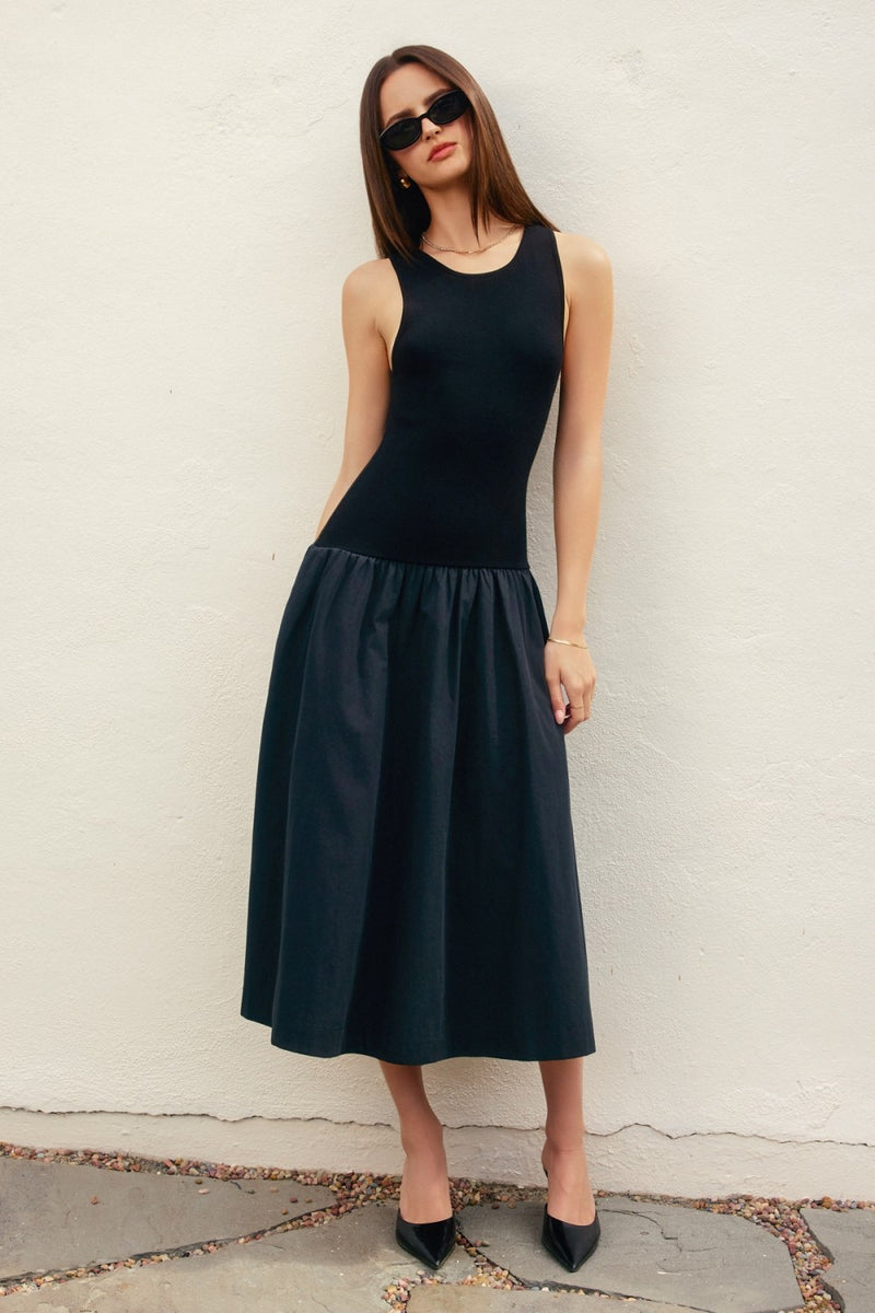 MIDNIGHT INK SLEEVELSS MAXI DRESS