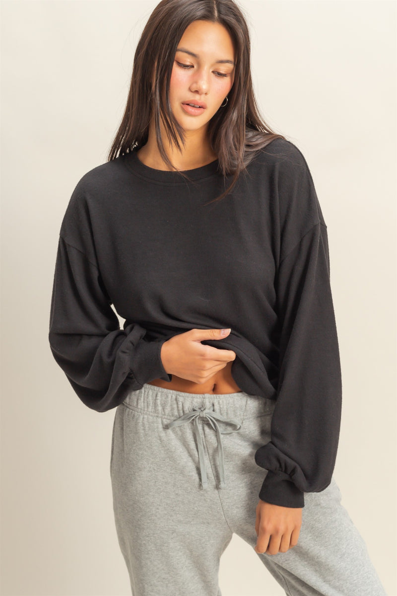 PLAY NICE BALLOON SLEEVE PULLOVER