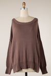 ALL SEASONS RIBBED KNIT PULLOVER - BROWN