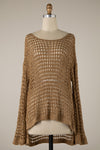 SOUTH BEACH CROCHET COVER UP TOP - TAUPE