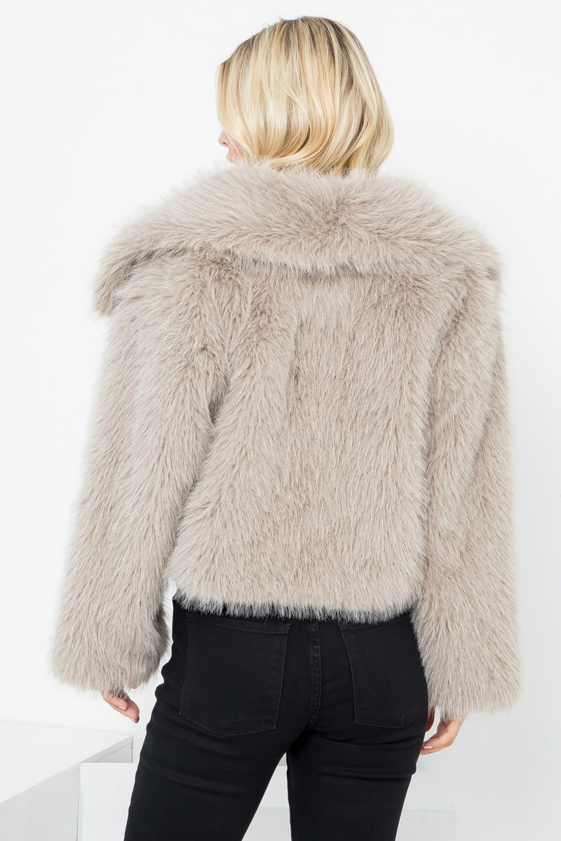 HAILEY CROPPED FAUX FUR COAT