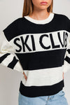 SKI CLUB KNIT SWEATER - BLACK/OFF WHITE