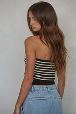 RUNNING LATE STRIPED KNIT TUBE TOP