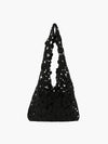 SANTORINI WOVEN FLORAL SHOULDER BAG