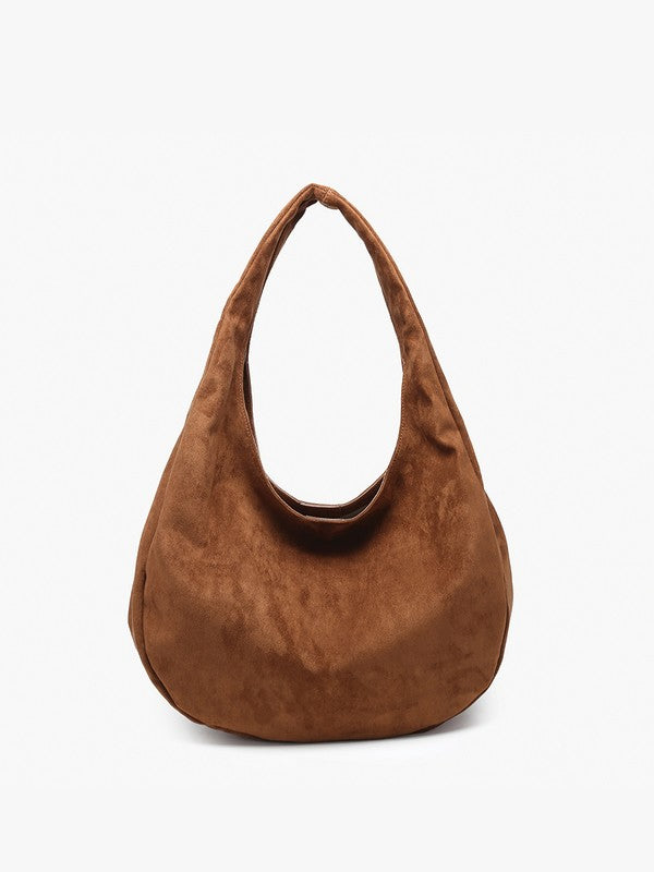 CHARLOTTE SUEDE HOBO BAG - BROWN