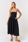TAKING SIDES POCKETED STRAPLESS MAXI DRESS