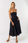 TAKING SIDES POCKETED STRAPLESS MAXI DRESS