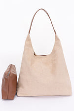 CAMPUS FAUX SUEDE 2-IN-1 SHOULDER BAG