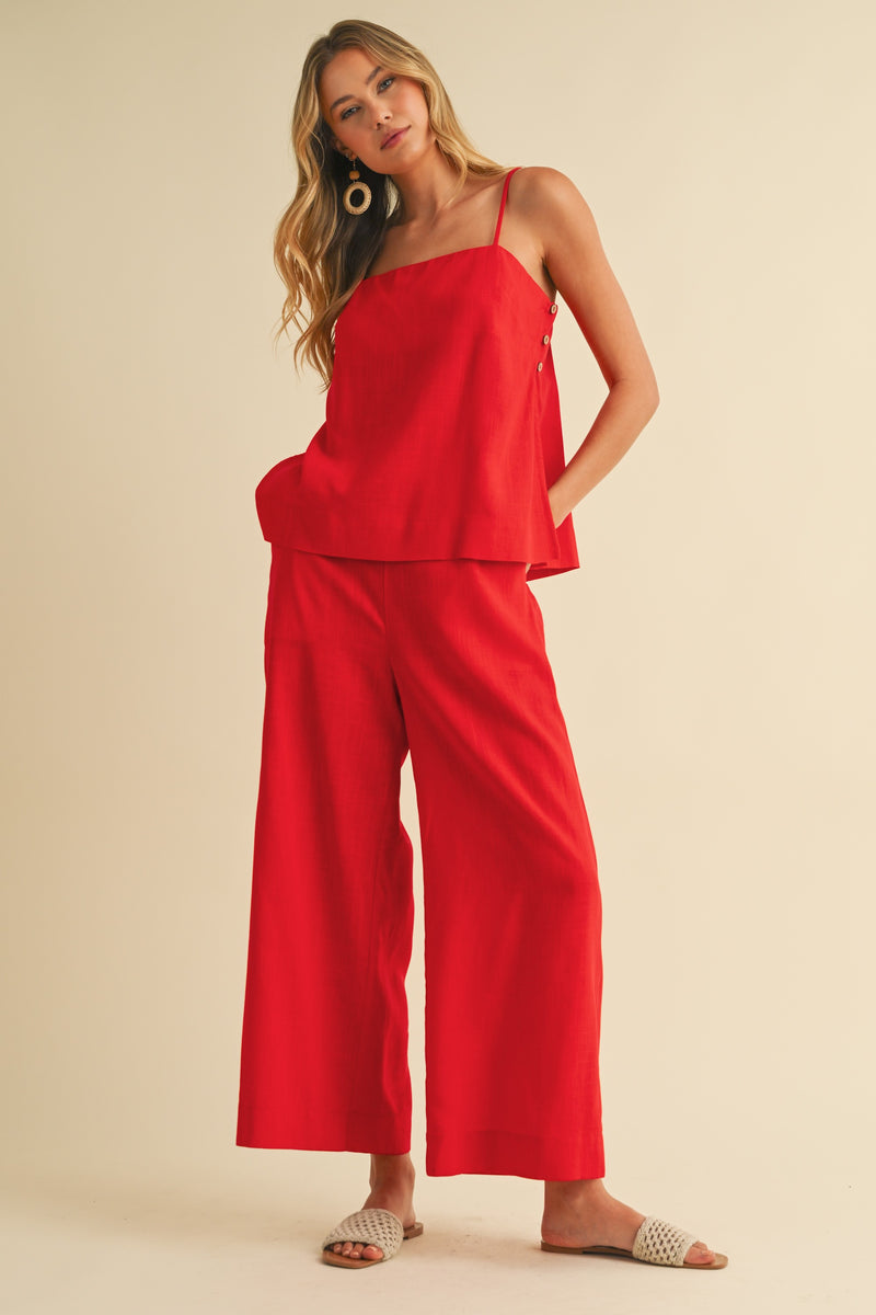 NATASHA LINEN WIDE LEG PANTS - FINAL SALE
