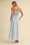BY THE SEA STRAPLESS MIDI DRESS