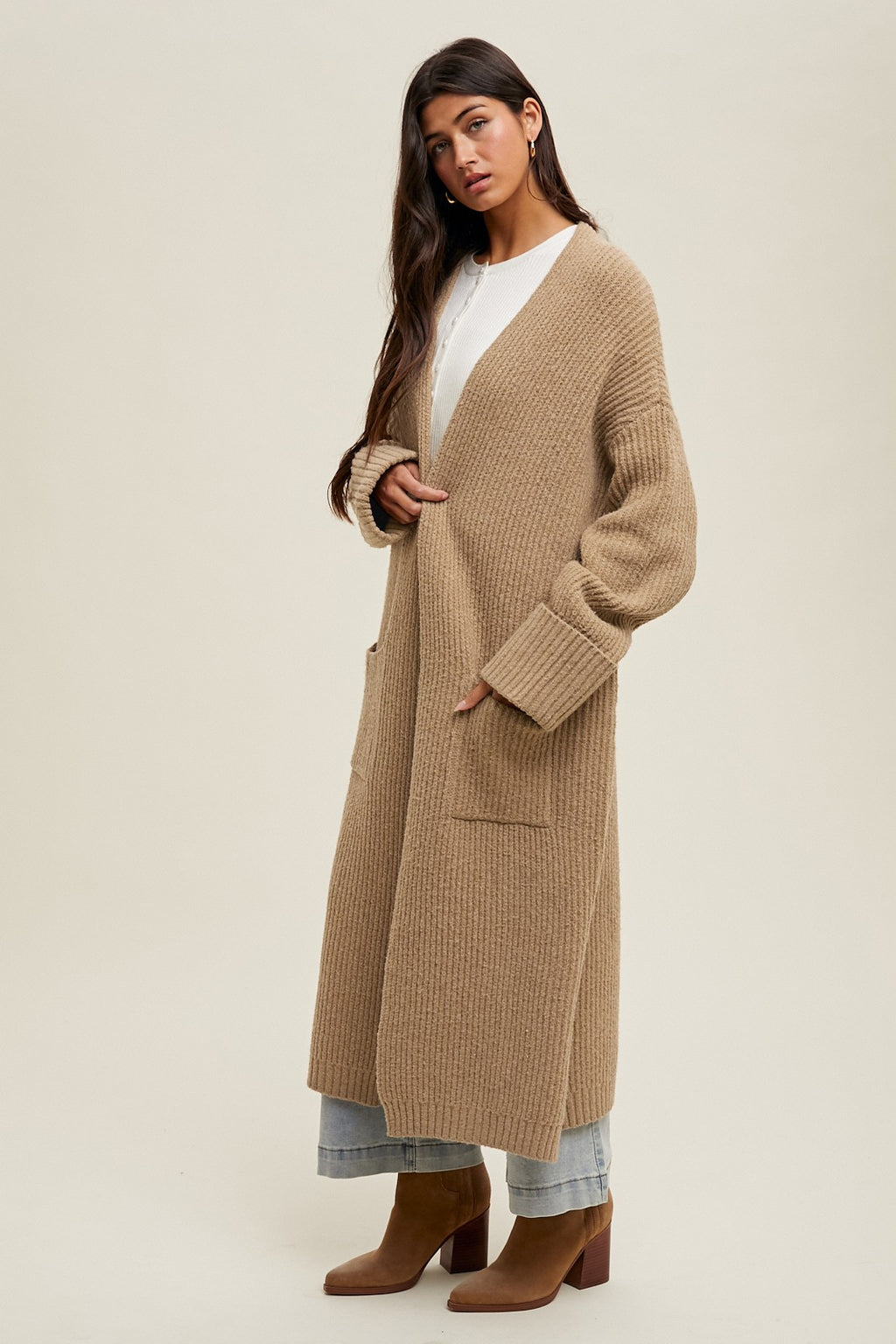 SNUGGLE UP LONG RIBBED CARDIGAN