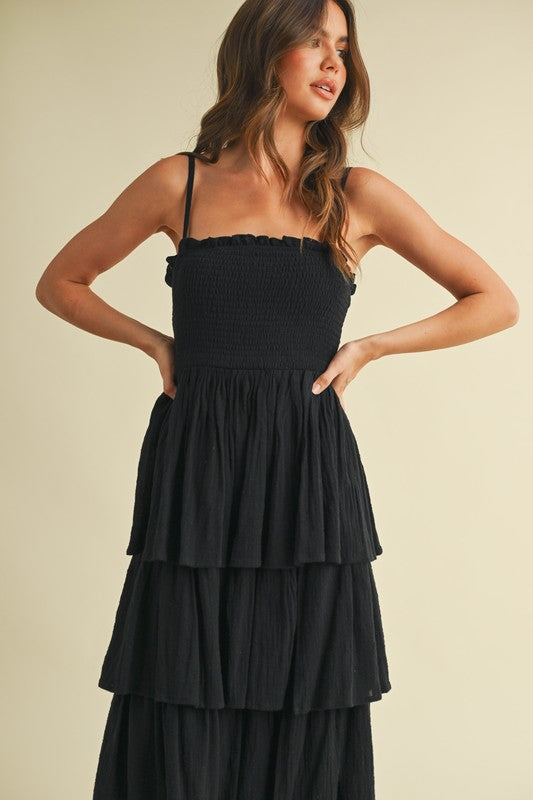 BAYSIDE SMOCKED TIERED MAXI DRESS