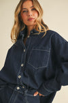 CLEAN SLATE OVERSIZED DENIM SHACKET