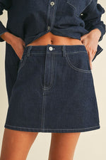 CLEAN SLATE DENIM MINI SKIRT