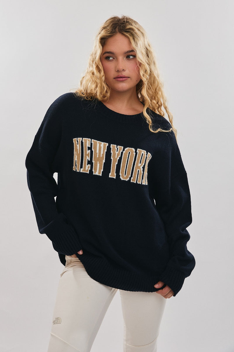 NEW YORK GRAPHIC KNIT SWEATER