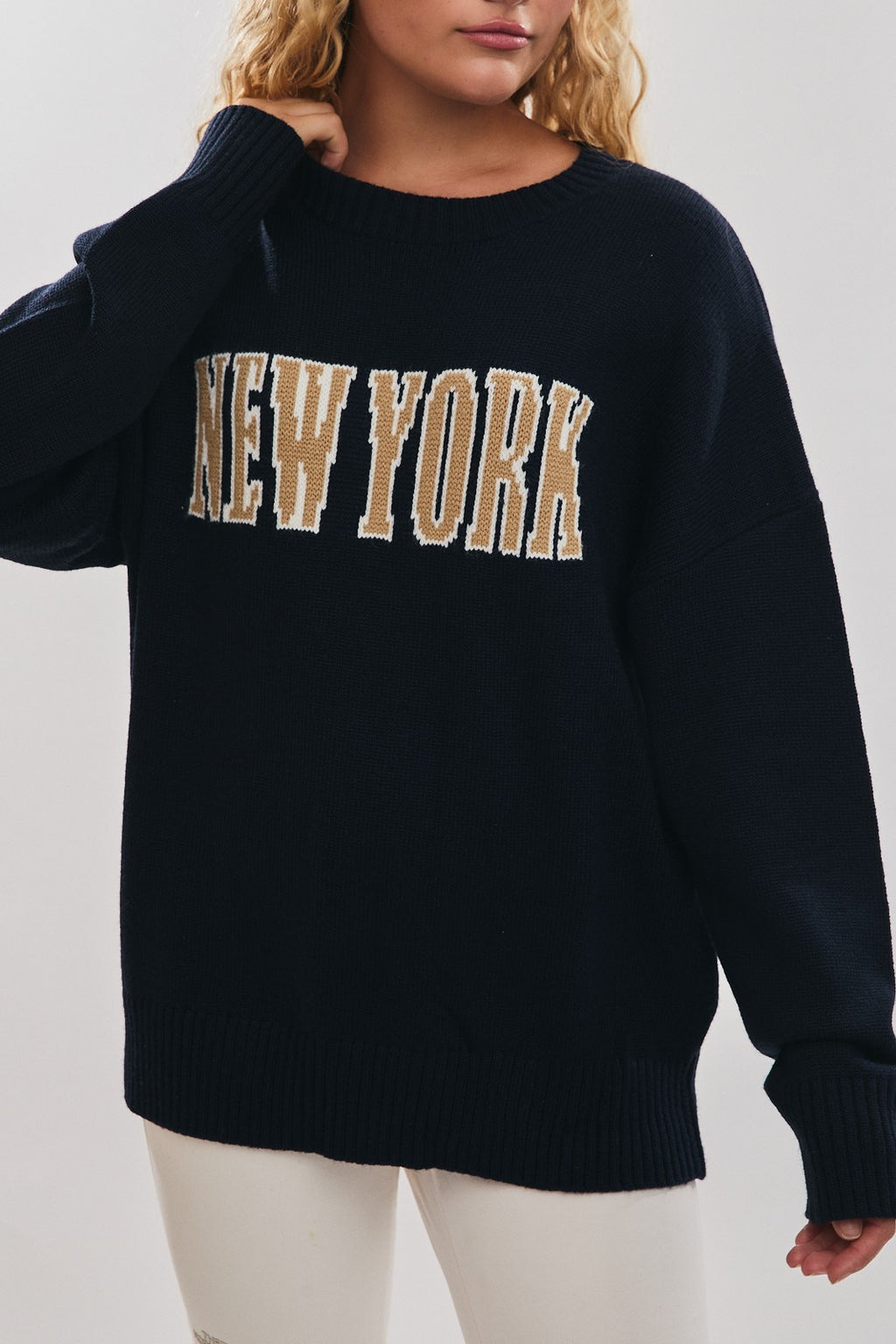 NEW YORK GRAPHIC KNIT SWEATER