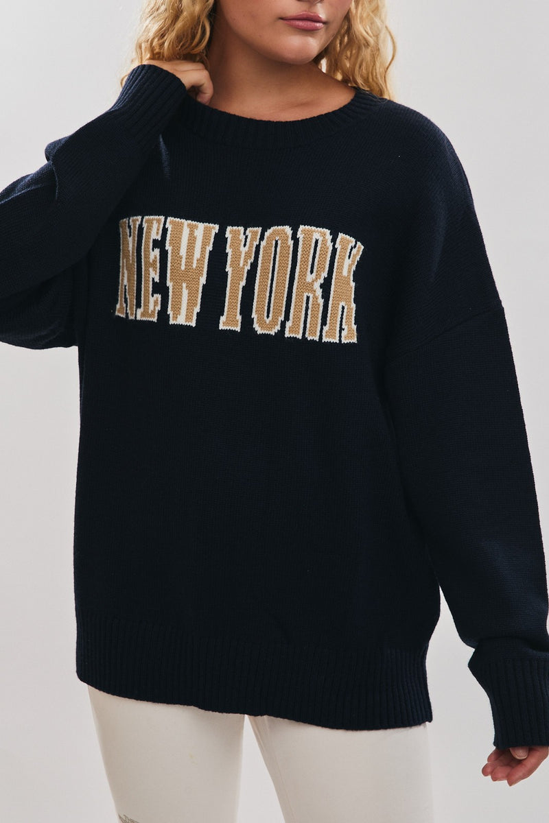 NEW YORK GRAPHIC KNIT SWEATER