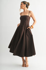 MONROE FIT AND FLARE MIDI DRESS