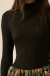 ISABELLA KNIT FLORAL TAPESTRY MINI DRESS