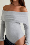 UP THE ELEGANCE OFF THE SHOULDER BODYSUIT
