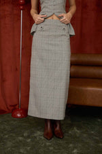 BOSS BABE PLAID MIDI PENCIL SKIRT