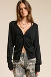SO MANY LIKES SPLIT HEM KNIT CARDIGAN