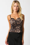NYLA SATIN LEOPARD TOP