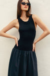 MIDNIGHT INK SLEEVELSS MAXI DRESS