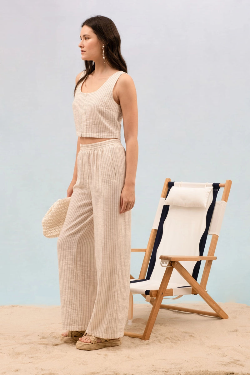 GOOD FEELS STRIPE SLEEVELESS CROP TOP