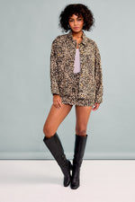 FREE SPIRIT LEOPARD PRINT TRUCKER JACKET