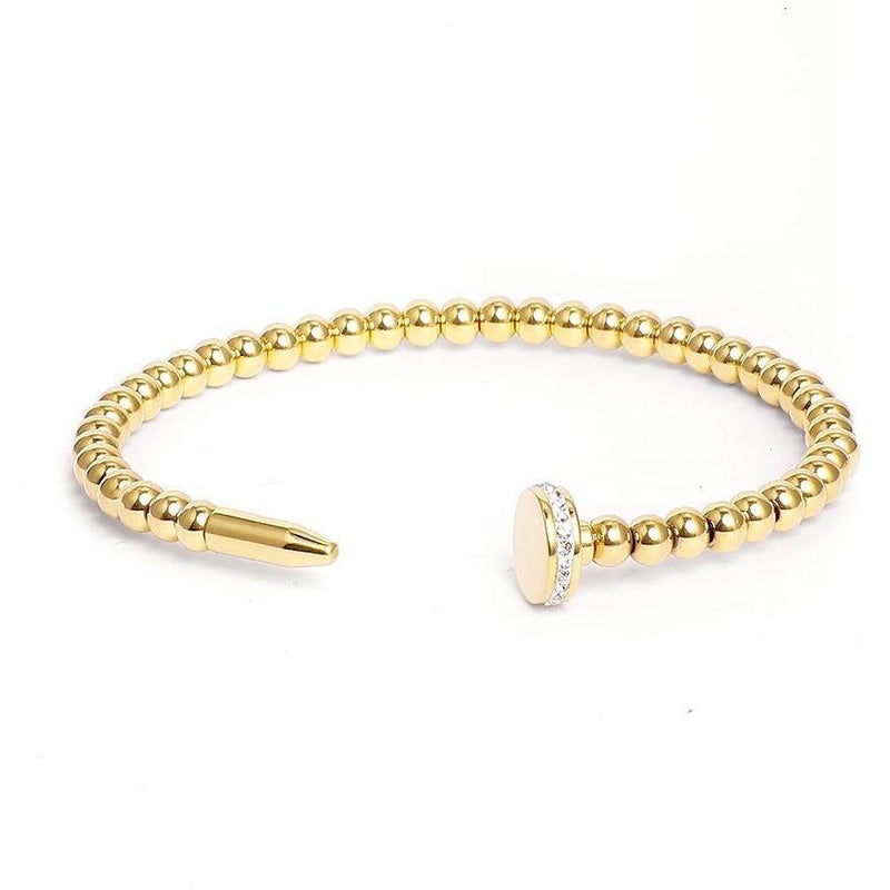 BEADED NAIL BRACELET - GOLD