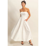 SERAFINA STRAPLESS MIDI DRESS
