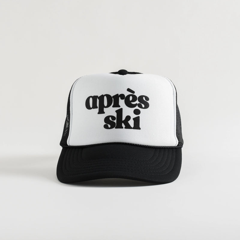 APRÈS SKI TRUCKER HAT - WHITE/BLACK