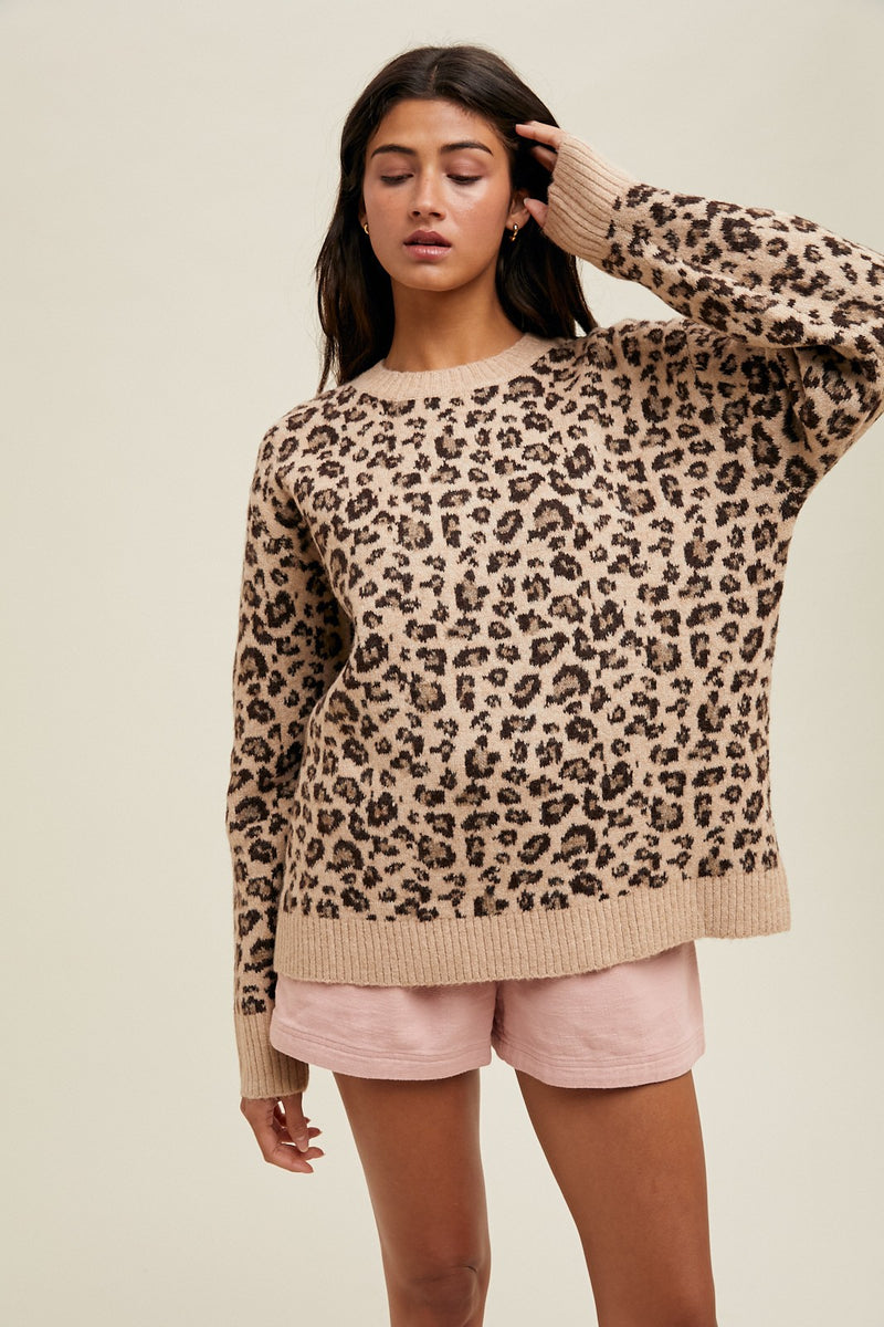CHIC LEOPARD PRINT SWEATER