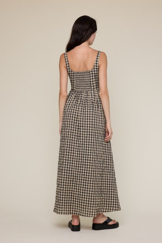 MIA CHECKERED MAXI DRESS