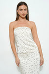 CALI POLKA DOT STRAPLESS TOP