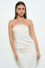 CALI POLKA DOT STRAPLESS TOP