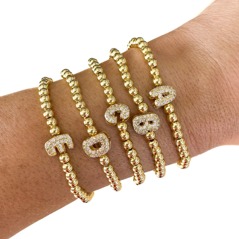 INITIAL BUBBLE LETTER BRACELET