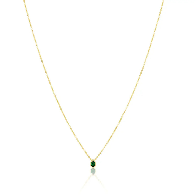 SHE FANCY RAINDROP NECKLACE - EMERALD