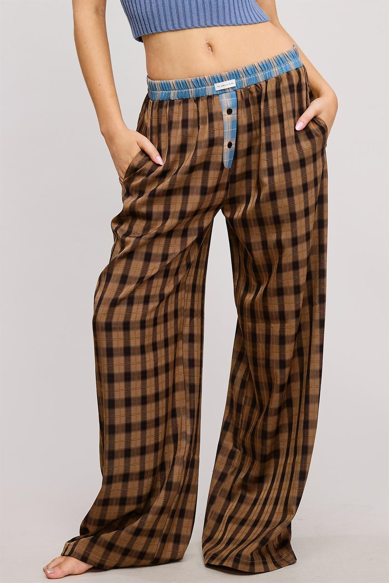 NEVER BETTER PLAID BOXER PANTS