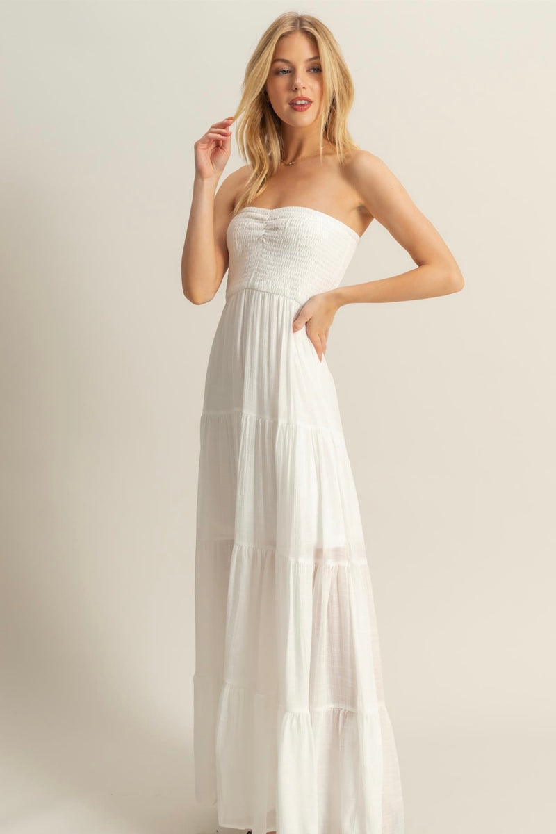 LOVE IS BLIND STRAPLESS MAXI DRESS - FINAL SALE