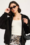 BLEECKER OVERSIZED SUEDE BOMBER JACKET