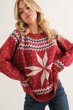 SNOWFLAKE FAIR ISLE KNIT SWEATER