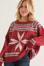 SNOWFLAKE FAIR ISLE KNIT SWEATER