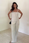 COOL GIRL STRIPED LINEN POCKETED PANTS