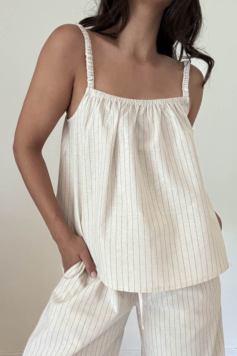 COOL GIRL  STRIPED LINEN TOP