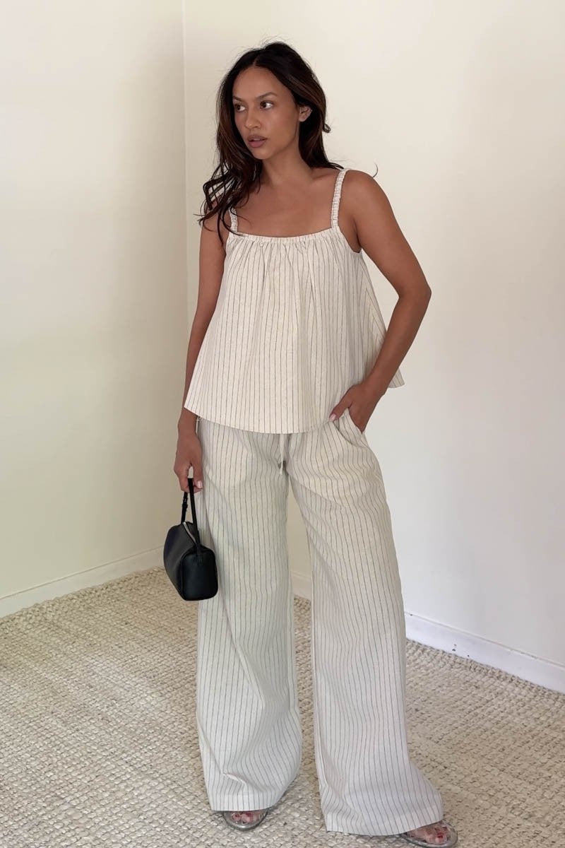 COOL GIRL  STRIPED LINEN TOP