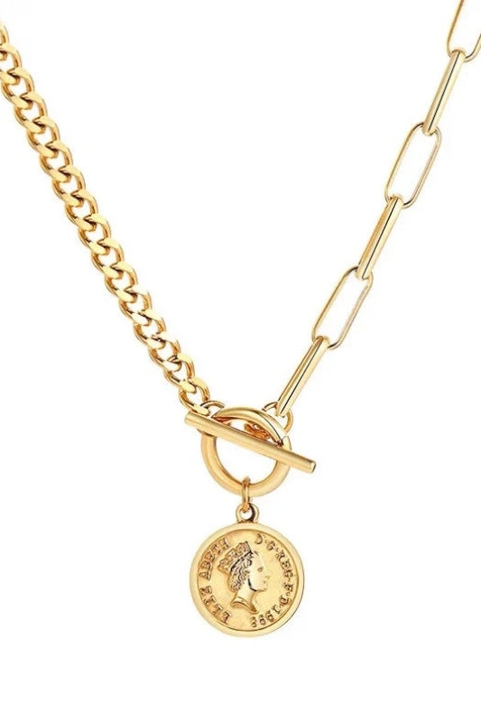 RICH ENERGY COIN TOGGLE NECKLACE