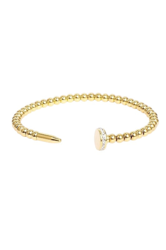 BEADED NAIL BRACELET - GOLD