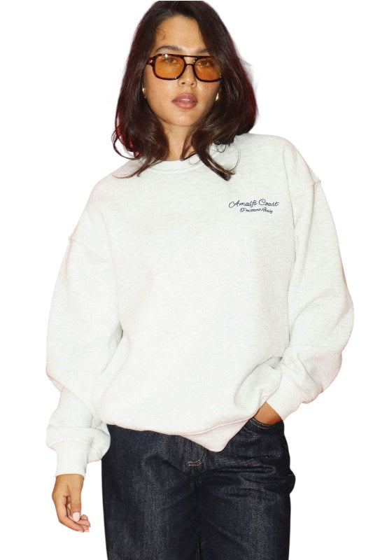 AMALFI COAST GRAPHIC SWEATSHIRT - WHITE